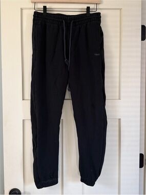 TNA Aritzia Black womens Fleece Joggers with Drawstring